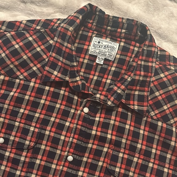 Lucky Brand Plaid Snap Front Casual Shirt Size XL - Picture 2 of 10